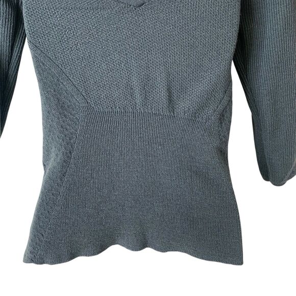 Marc by Marc Jacobs Sweater Wool & Silk Crop Women Medium Gray Plunge Open Back - Picture 7 of 16